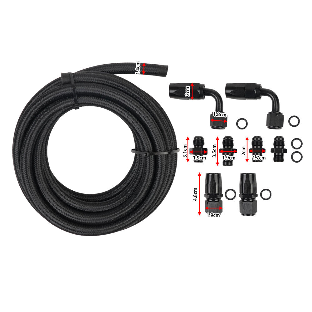 Automatic Transmission Cooler Lines for 4L60E 4L65E AN6 Nylon Braided Hose Kit