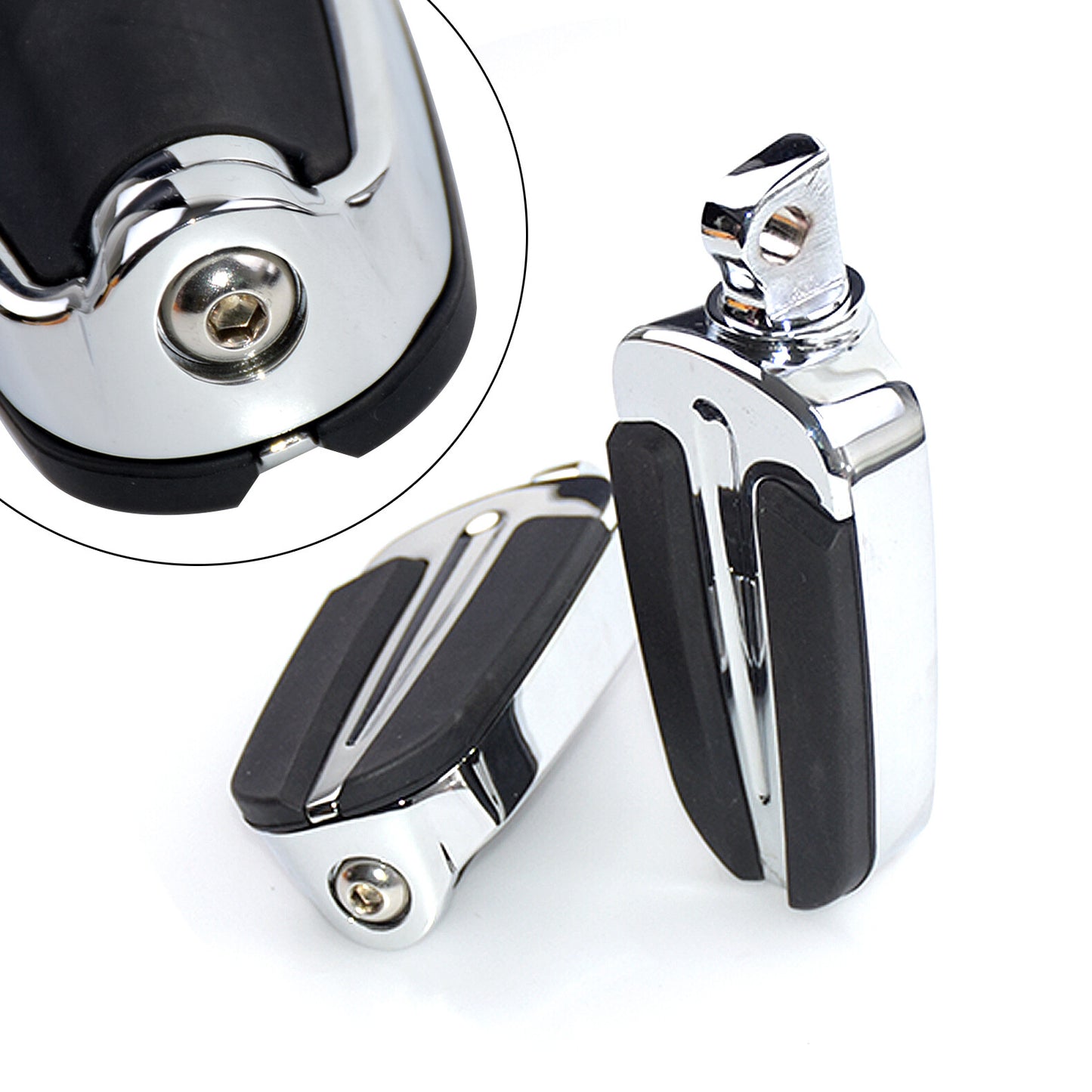Chrome Foot Pegs Footrest Male Mount Fit for Harley Touring Road Electra Glide