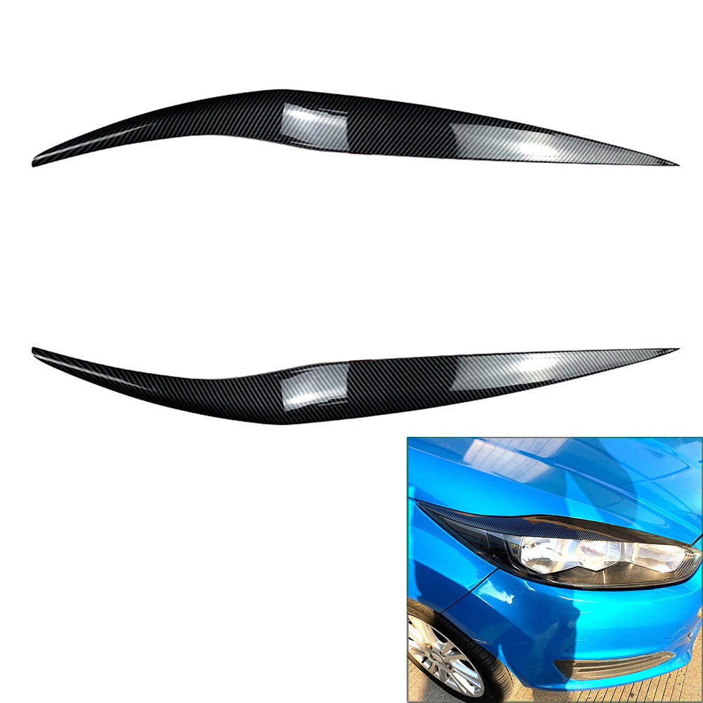 Car Front Headlight Eyebrow Cover Trim Fit for Ford Fiesta MK6.5 2013-2017