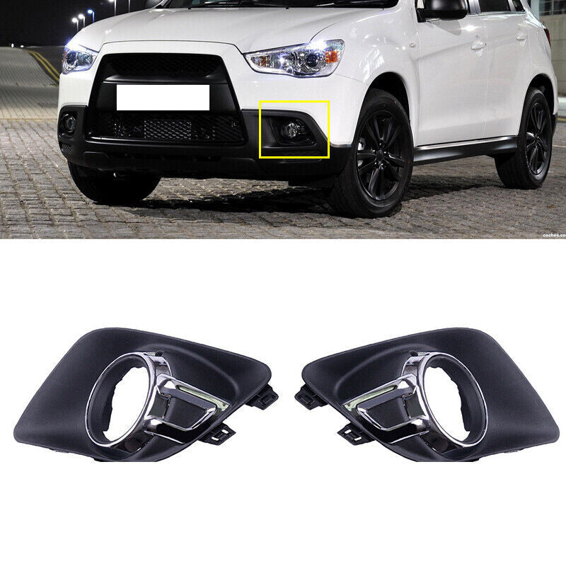 2PCS bumper Fog Lamp Bezel Cover for Mitsubishi Outlander Sport ASX RVR 2010-12