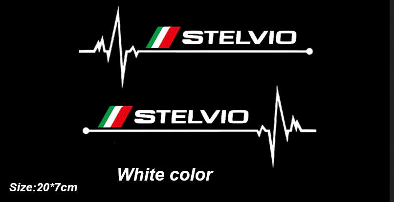 2-Pack White Car Body Stickers and Badges for Alfa Romeo for Stelvio Car Accessories