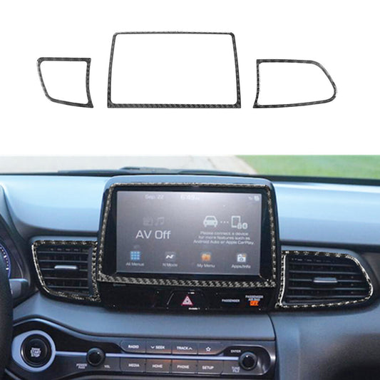 Carbon Fiber LCD Air Vent Outer Frame Trim Cover for Hyundai for Veloster JS 2019-22