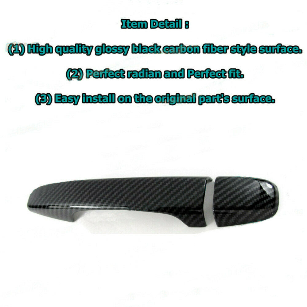 For 2011-15 for Scion tC Hatchback Carbon Fiber Side Pull Door Handle Covers Trims