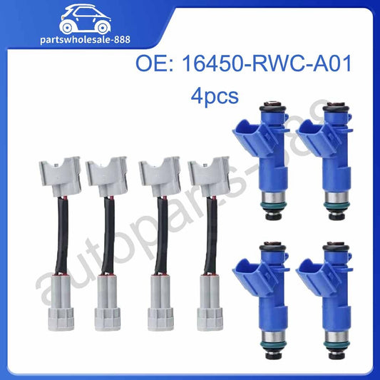 16450-RWC-A01 4X Fuel Injectors 410cc for Honda for Civic for Acura for RDX RSX K20 K24 B16