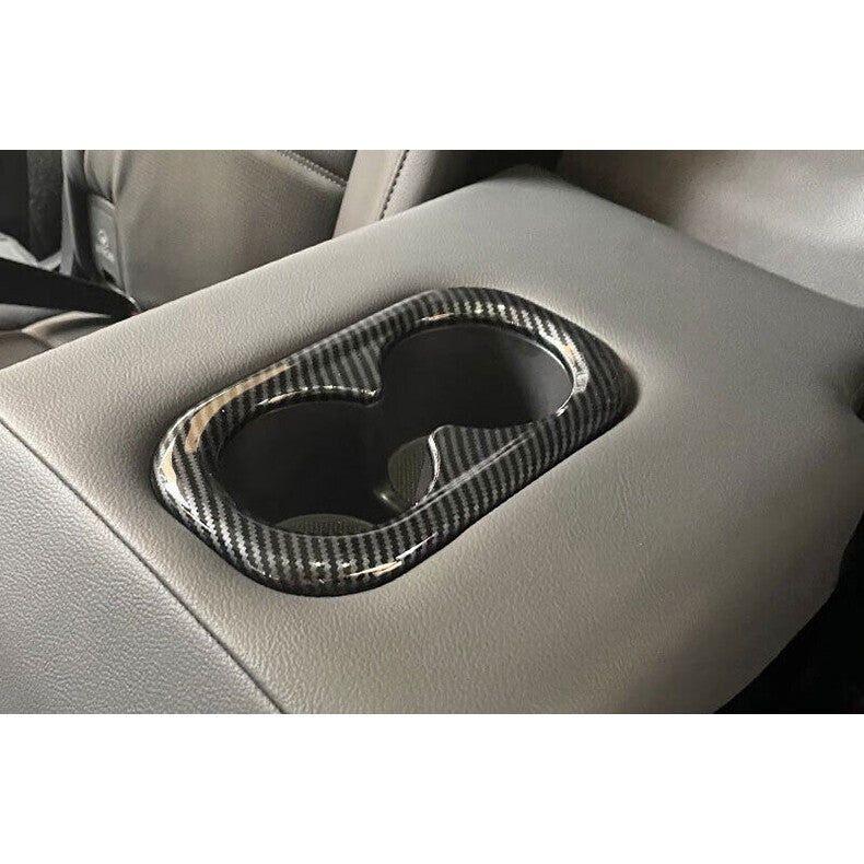 for Honda CR-V CRV 2023-2024 Carbon Fiber Rear Water Cup Holder frame Cover Trim