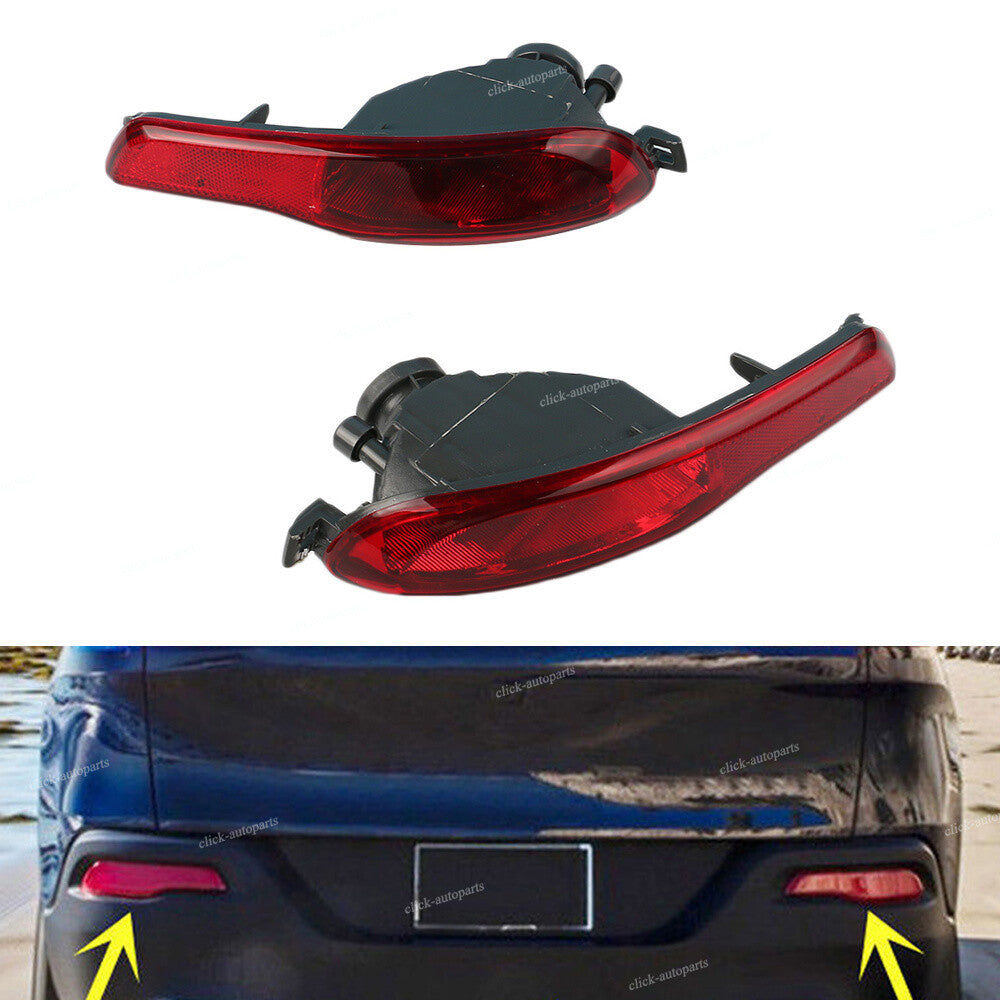 Rear RHLH Bumper Reflector Housing Fog Lamp Light Cover Fit for Jeep Cherokee 14-18
