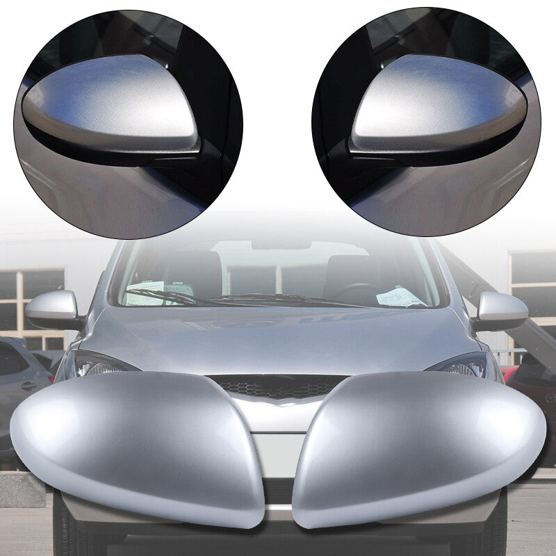 Front Left+Right Side Rearview Mirror Cover Cap No Signal for Mazda 3 2010-2013