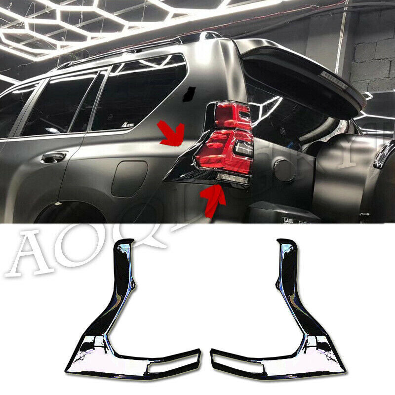 for Toyota Prado FJ150 2018-2021 Piano black Rear Taillight Moulding Trim Cover