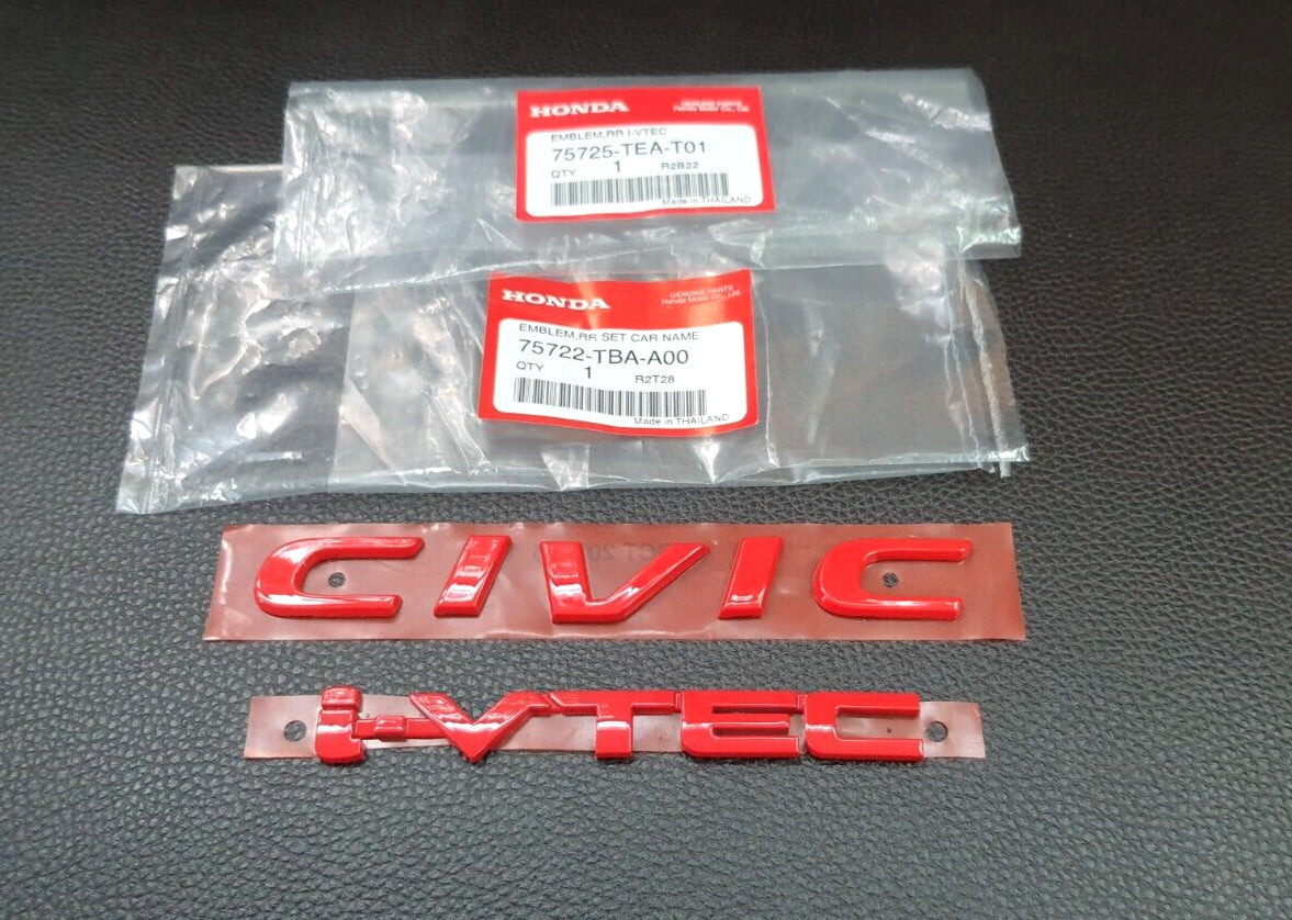 Civilian i-VTEC FC FK Red Embroidered Badge Applicable to Rear for Honda for Civic FC FK 15-21