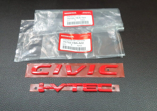 Civilian i-VTEC FC FK Red Embroidered Badge Applicable to Rear for Honda for Civic FC FK 15-21