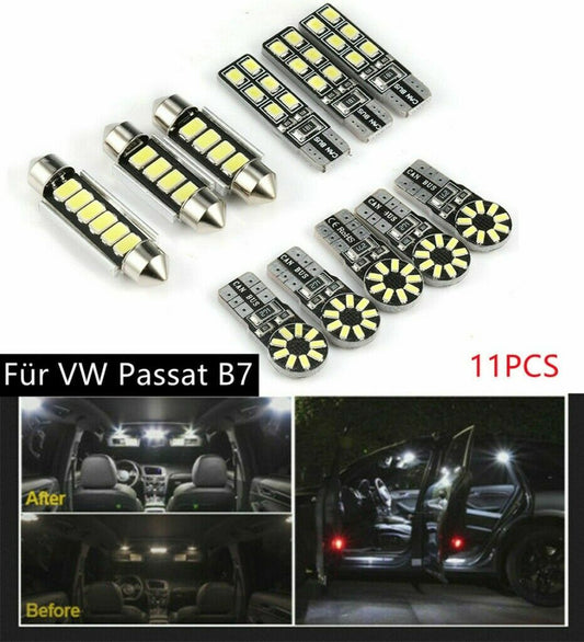 11x for VW for Passat B7 Limo variant interior lighting LED white complete