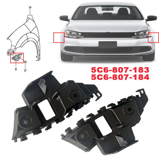 for VW for Jetta Car Front Bumper Retainer Brackets Spacer Left Right Pair 2011-2014