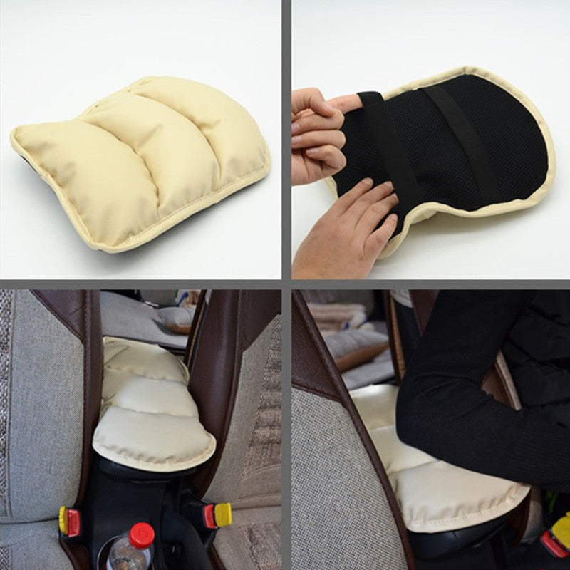 Car Center Armrest Console Soft Pillow Pad Cover Support Box Cushion Beige Mat