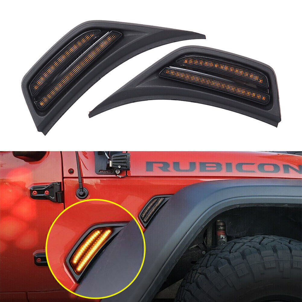 Front LED Fender Side Marker Light Turn Signal Lamp Fit for Jeep for wrangler JL 2018-20