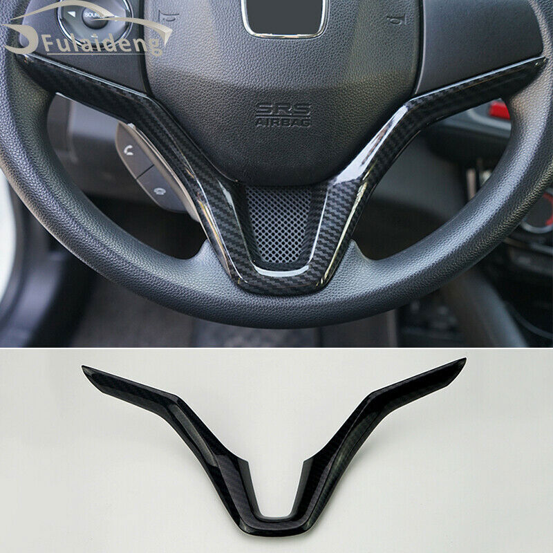 for Honda HR-V 2016-2020 Carbon Fiber Car Steering wheel Button frame Cover Trim