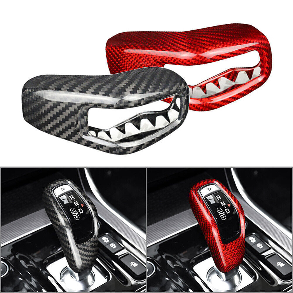 1x Carbon Fiber Gear Shift Knob Cover Trim Fit for Land Rover Range Sport 2018-2021