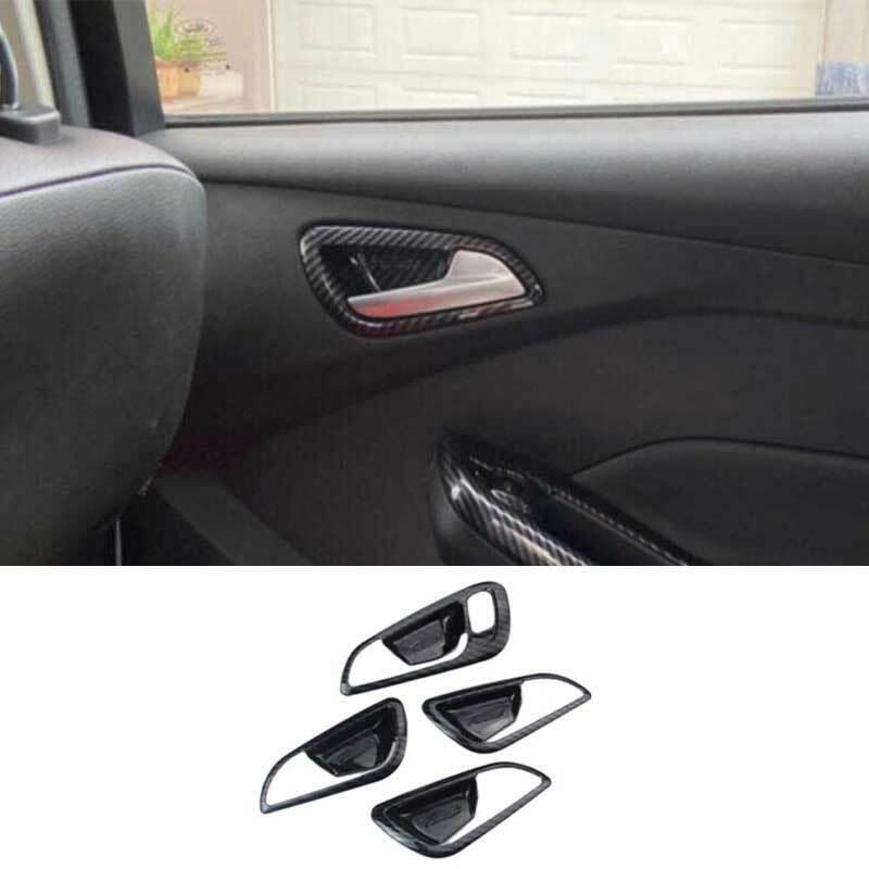 Carbon Fiber Inner Door Handle Cover Trim 4PCS for Ford Focus ST RS 2015-2018