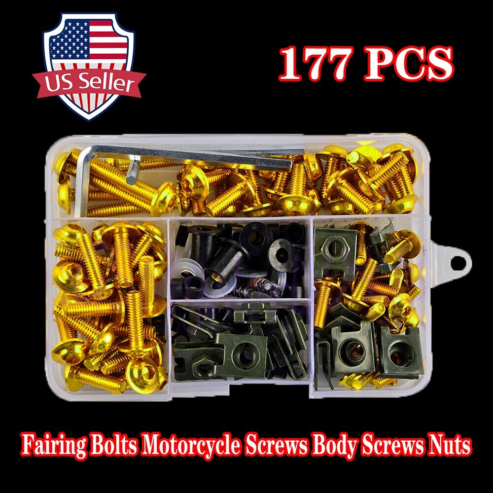 fit for 177pcs Full Fairing Bolts Body Nuts Windshield Fender Panel Screws