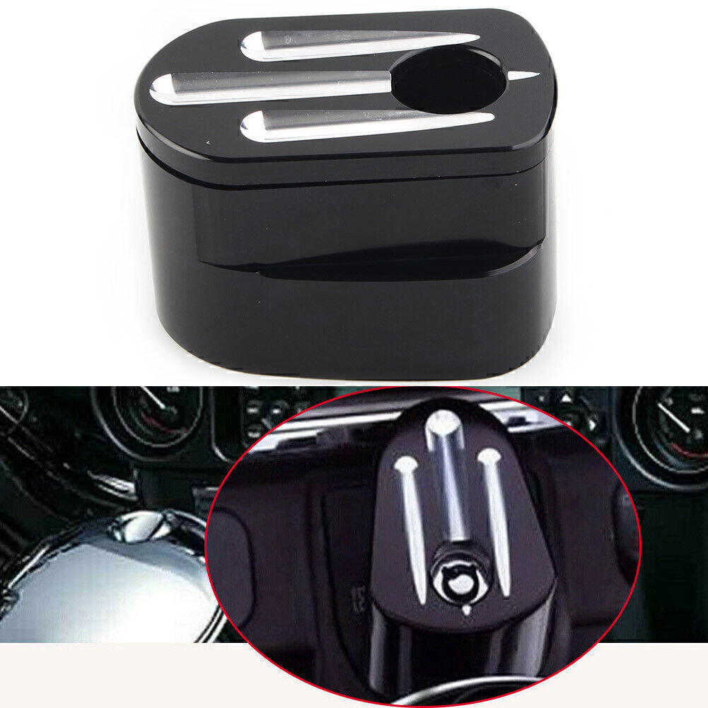 CNC Cut Black Ignition Switch Cover for Harley Street Road Electra Glide FLHX