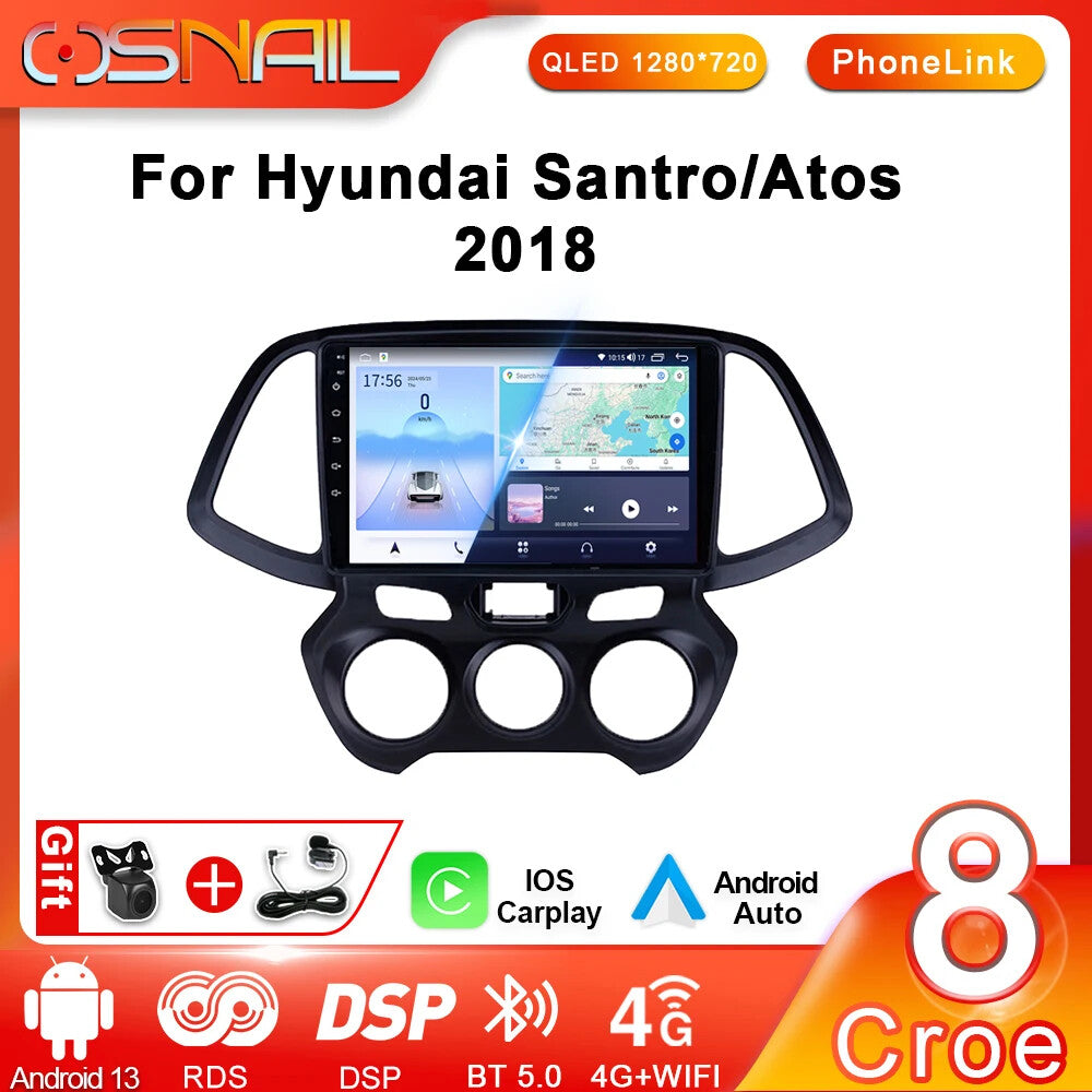for Hyundai Santro Atos 2018 Video Player Stereo Navi GPS Android Auto Car Radio