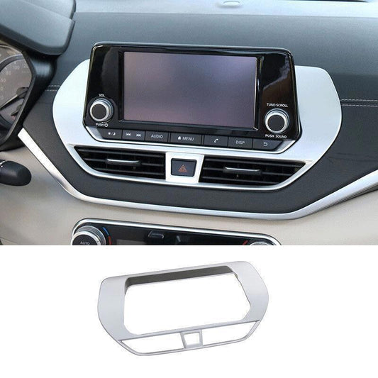 ABS Silver Central Console Navigation Frame Cover Trim for Nissan Altima 2019-22