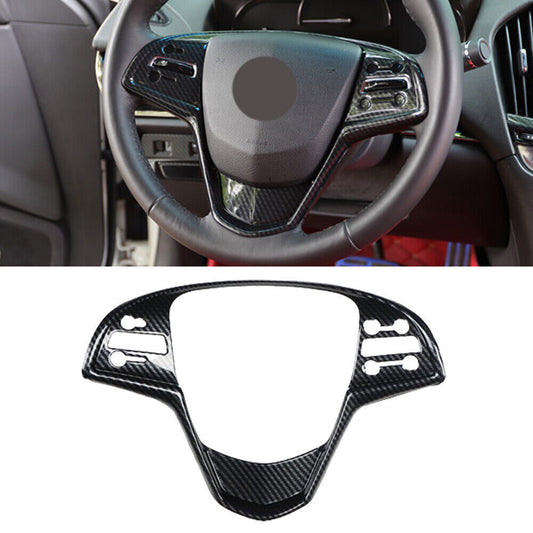 for Cadillac ATSL 2014-17 ABS Carbon Fiber Steering Wheel Moulding Cover Trim 1P