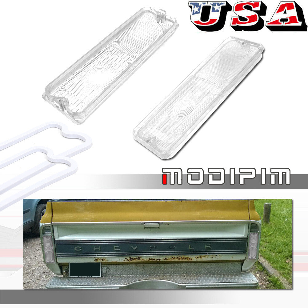 Suitable for 1967-1972 Fleetside for Chevrolet /Jimsey pickup trucks. Transparent taillight lenses 2x.