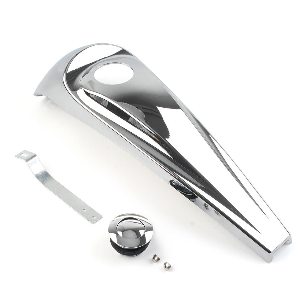 for Harley Touring 2008-2022 Gloss Dash Fuel Console Cover + Gas Tank Cap Chrome