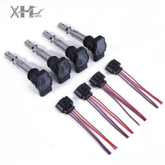 4pcs Ignition Coil Plug for VW for Golf for Passat for Bora Beetle for AUDI for A4 for A6 for SEAT Leon