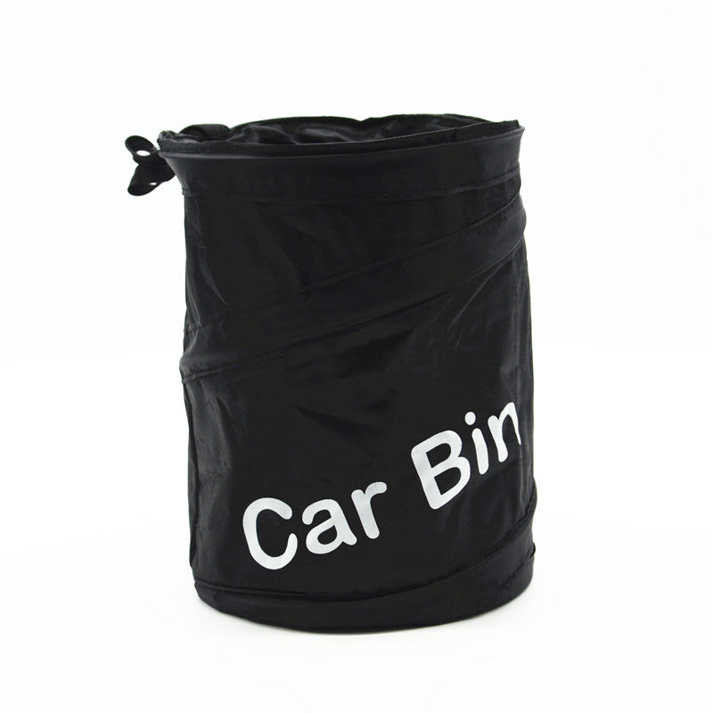 Black Car Trash Can Pail Garbage Wastebasket Rubbish Box Bag Dust Bin Foldable