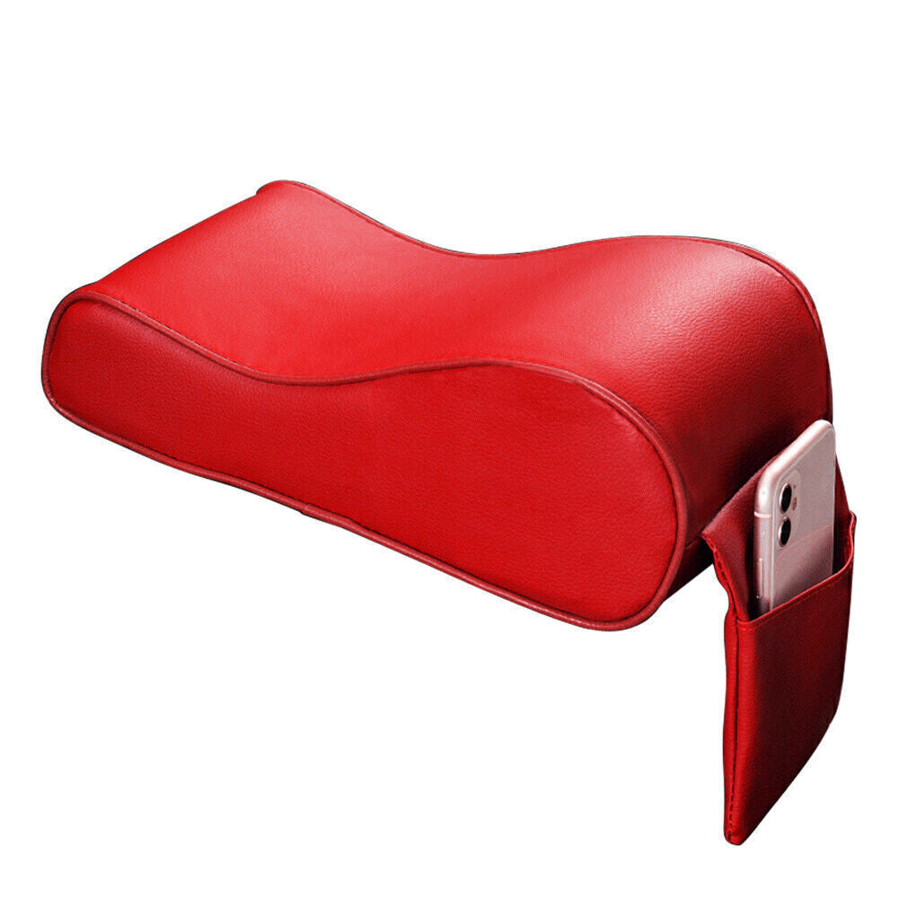 Red Universal Car SUV PU Memory Foam Console Armrest Box Cushion Pad Mat