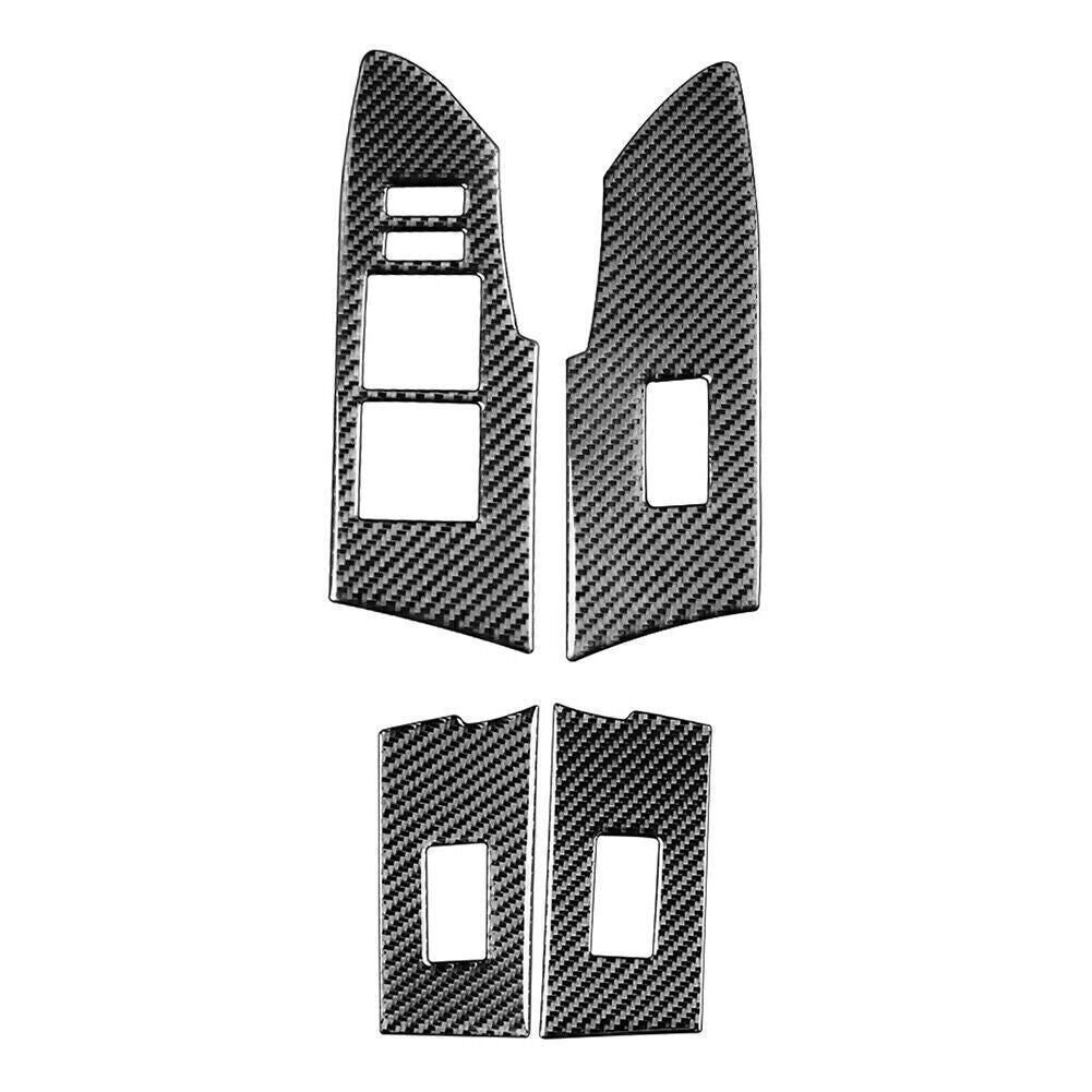 4Pcs Window Lift Switch Panel Cover Trim Carbon Fiber for Toyota for Corolla 14-18