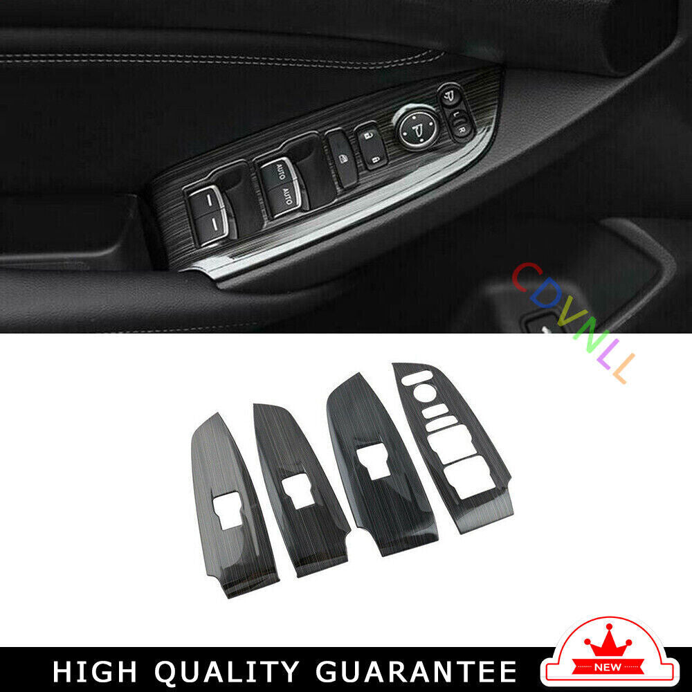 Glass Window Lifting Lock Panel Trim for Honda Accord 2018-2022 Black Titanium