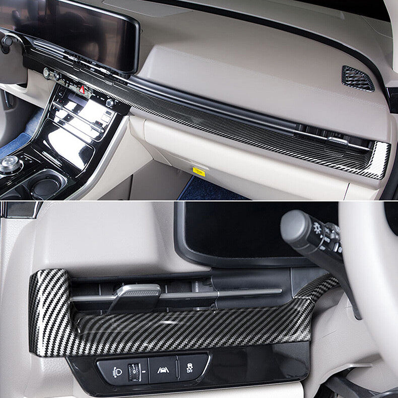 for Kia Carnival 2022-23 Carbon Fiber Center Dashboard Console Trim Strip cover