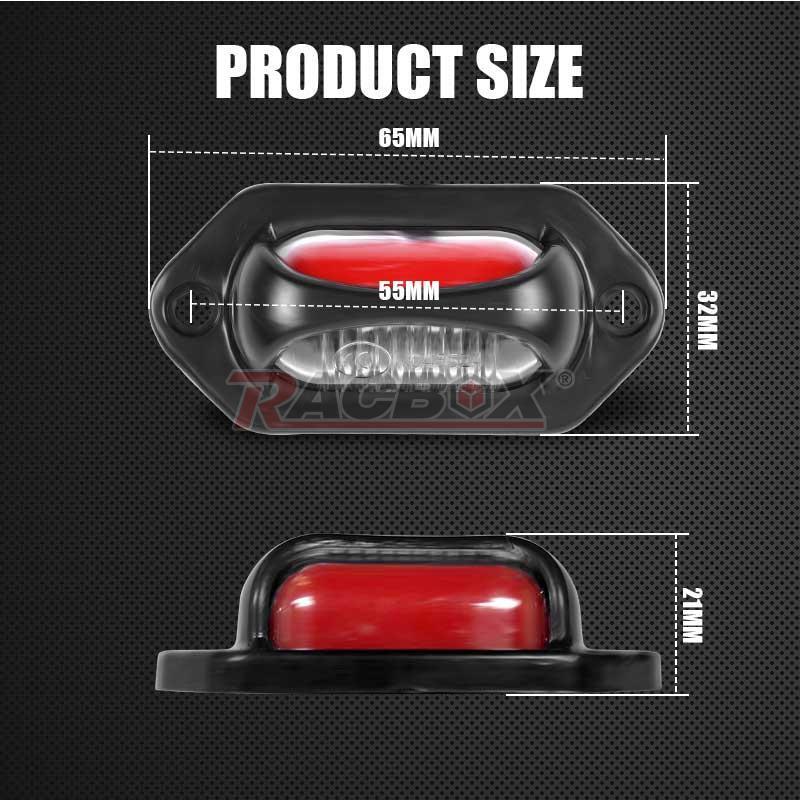 2X Universal LED License Plate Tag Light Lamp Red White For Truck Trailer RV