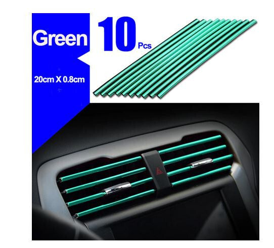 10 pieces of automotive air conditioning socket decorative molded decorative strips - green and modern.