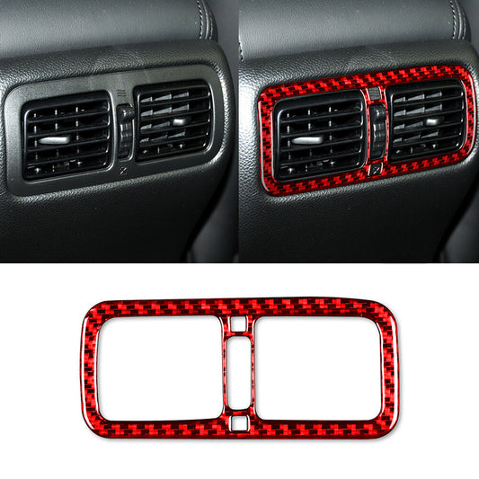 Red Carbon Fiber Rear Air Vent Outlet Panel Cover for Infiniti G37 Sedan 2010-13