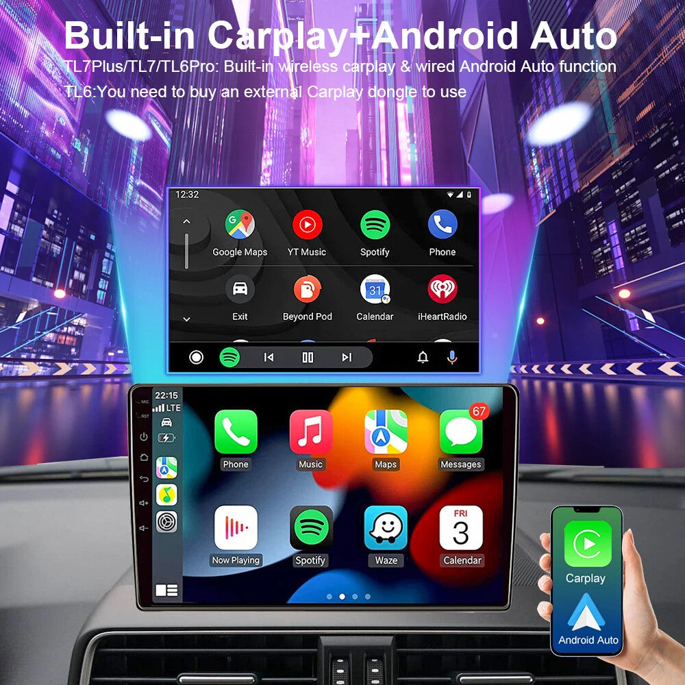 Android Auto CarPlay Car Radio for Hyundai Grand I10 2013-2016 GPS Player Screen
