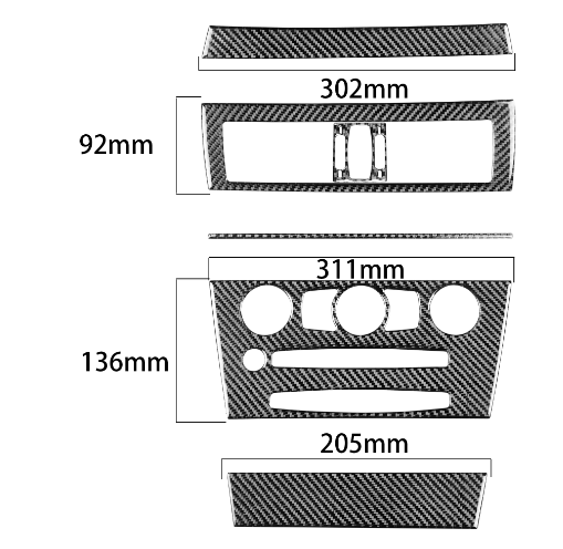 6Pcs Carbon Fiber Central Console Panel Cover for BMW 6Series E63 E64 2004-2007