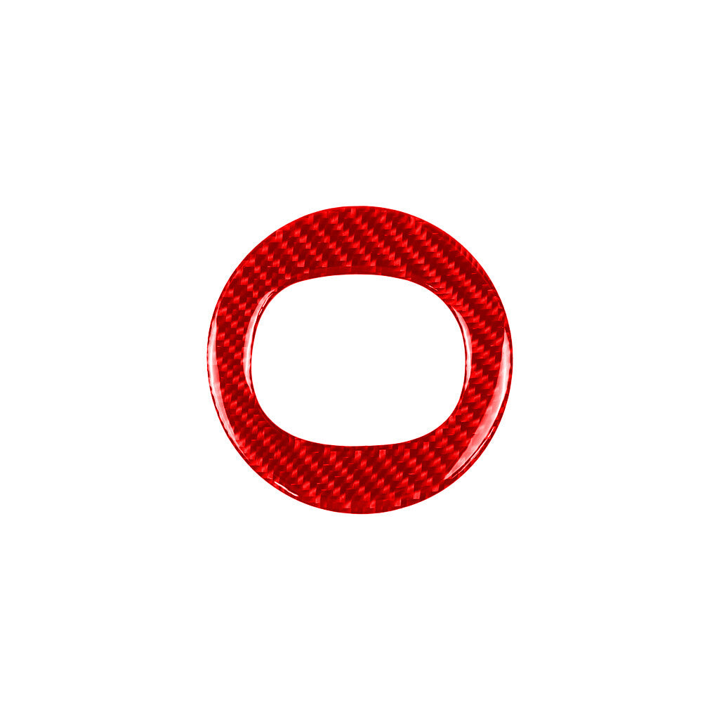 Red Carbon Fiber Interior Steering Wheel Center Ring Trim for Mazda CX-5 2017-21