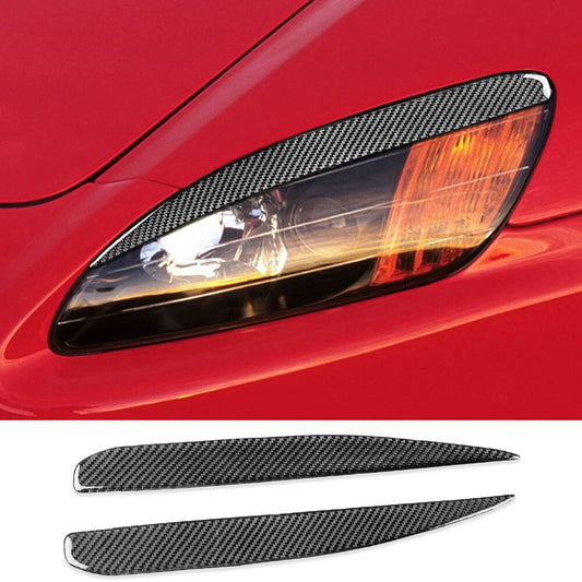 Carbon Fiber Front Headlight Eyelids Eyebrow Cover Fit for Honda S2000 2000-2009