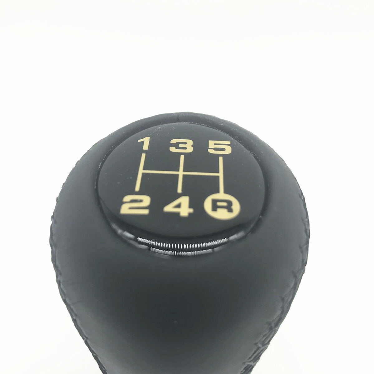 Black Leather 5-Speed Manual Aluminum Transmission Shifter Knob Car Accessories