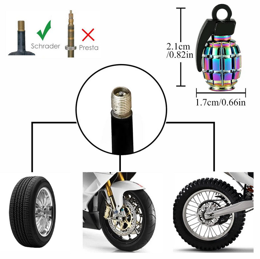 4-piece car tire valve cover rod air dust cover dustproof white and black crown for Volvo