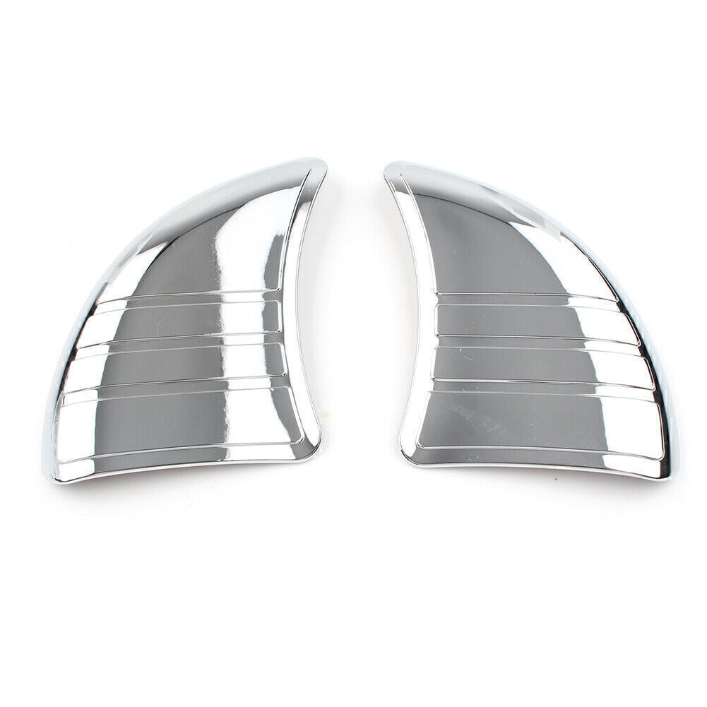 Chrome Tri-Line Inner Fairing Mirror Cover Plugs for Harley Touring Glide 14-17