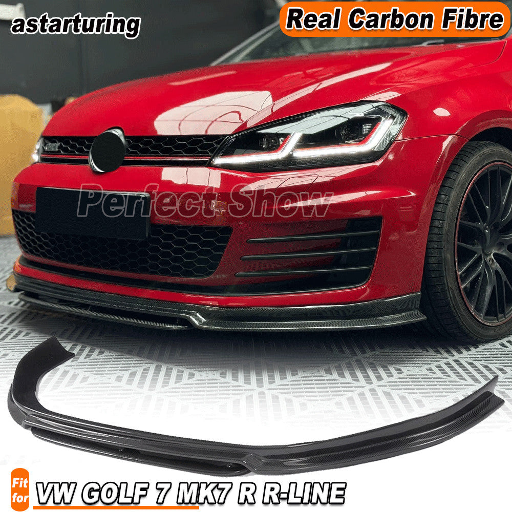 for Volkswagen for GOLF 7 MK7 R R-LINE 2014-16 Carbon Fiber Front Bumper Lip Spoiler