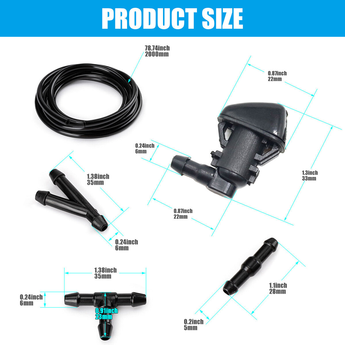 7-pack windshield wiper nozzles for Jeep Freelander 55157319AA