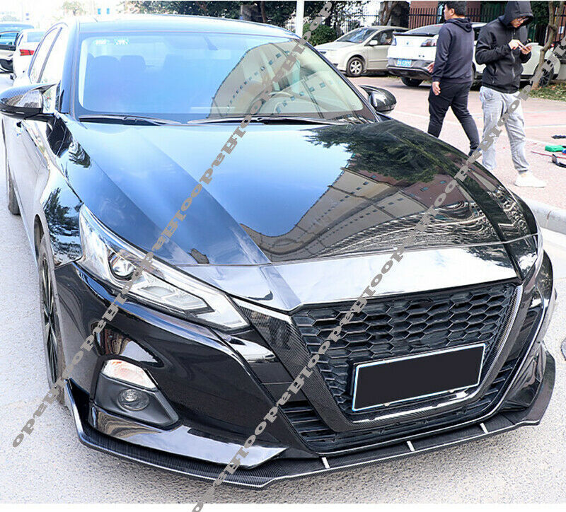 for Nissan Altima 2019-2024 Carbon Fiber Look Front Mesh Grille Strip Cover Trim