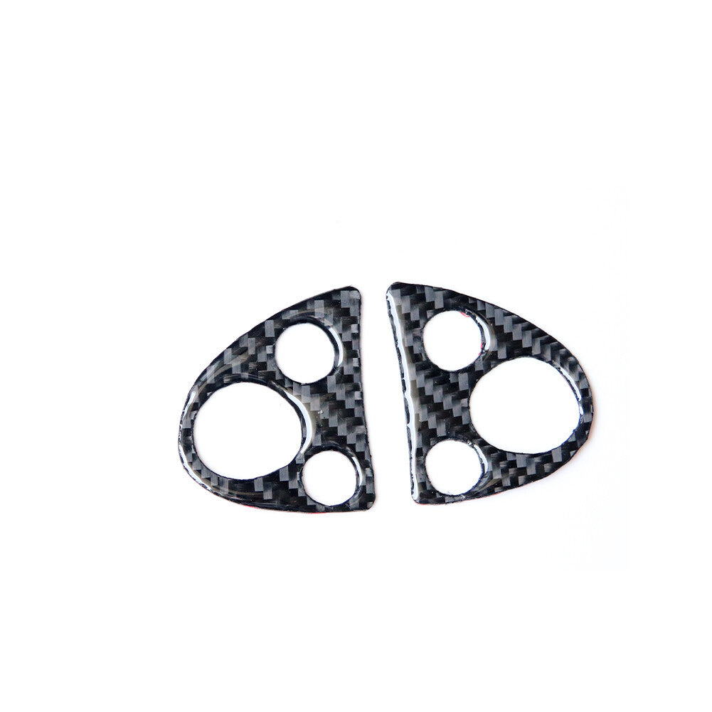 2Pcs Carbon Fiber Steering Wheel Button Cover Trim for Infiniti FX 2009-13/QX70