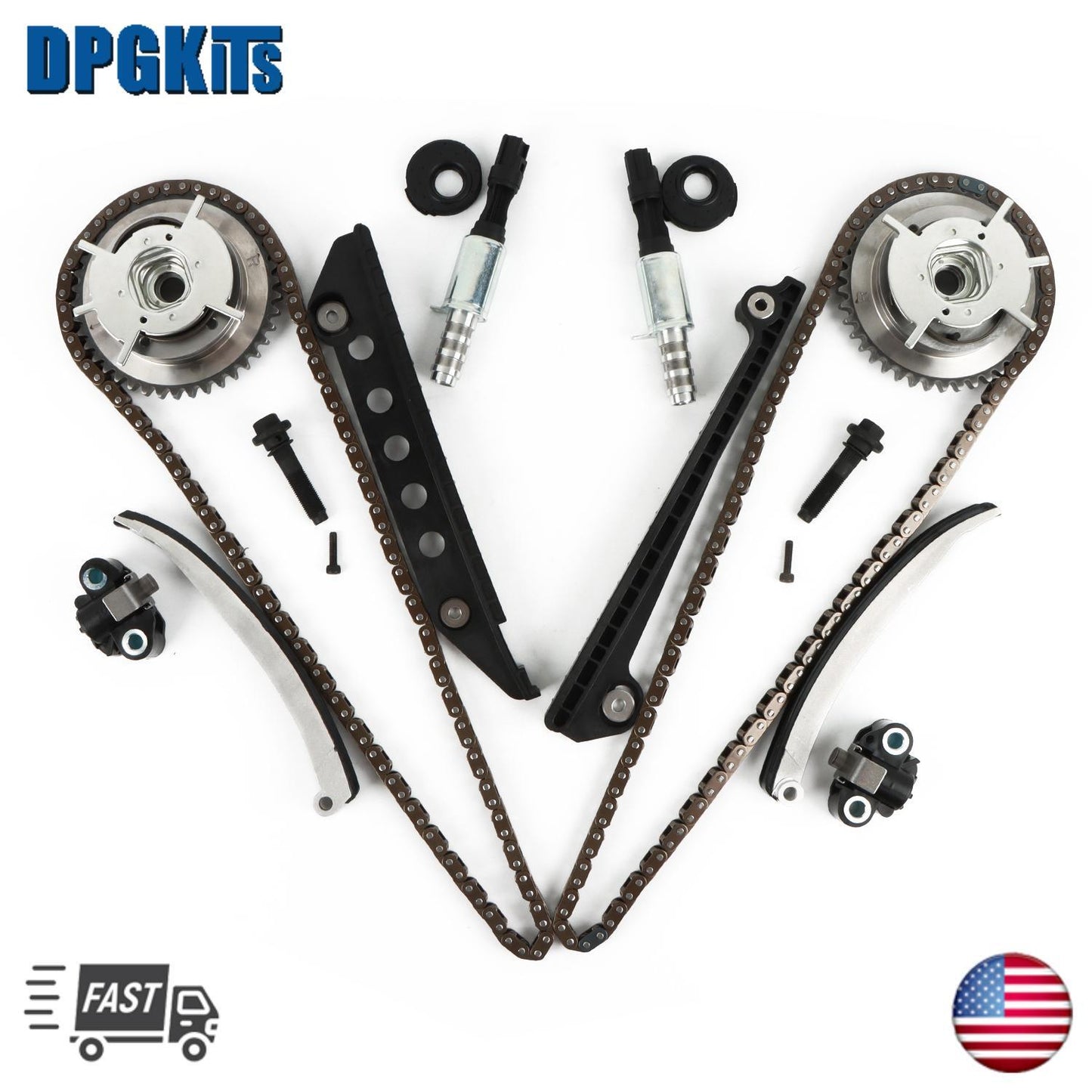 Timing Chain Kit Cam Phaser VCT Selenoid Fits 05-10 for Ford 4.6L TRITON 3-Valve