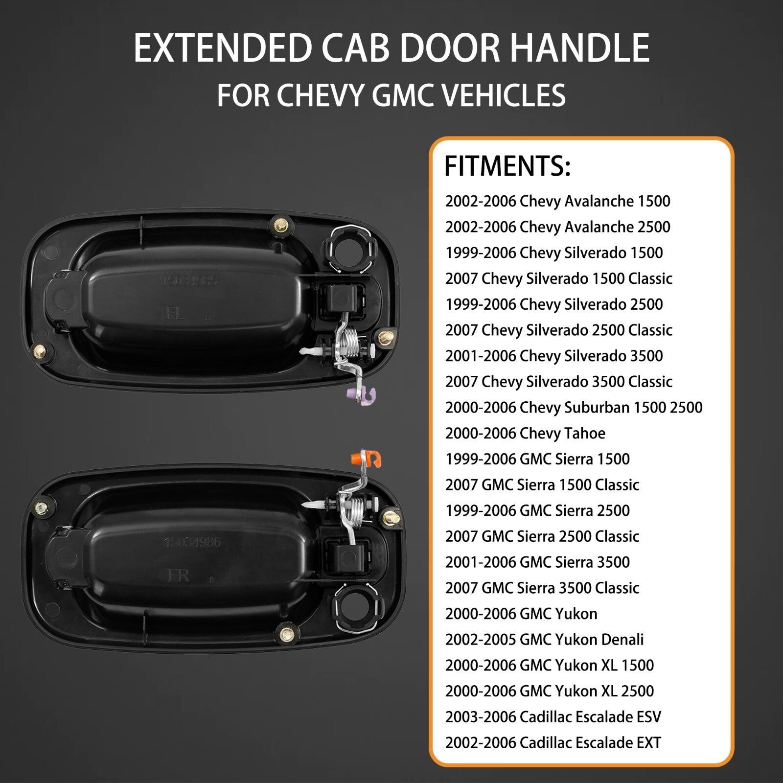 Front Left Right Exterior Door Handle For Chevy Silverado for GMC for Sierra 1999-2007